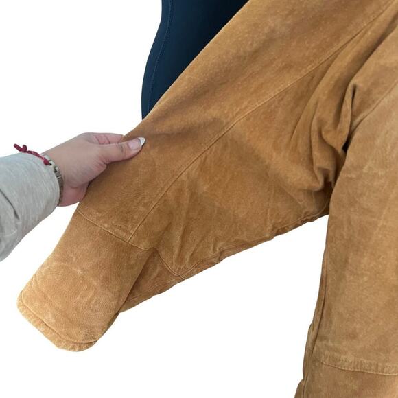 Joseph Barry Men's Vintage Suede Shearling Lined Chore Jacket Tan Size 2XL - Picture 5 of 13